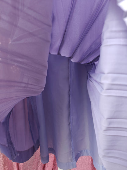 BettyRosa Japanese vintage showa era lilac & white lace pleated skirt dress with belt size XS