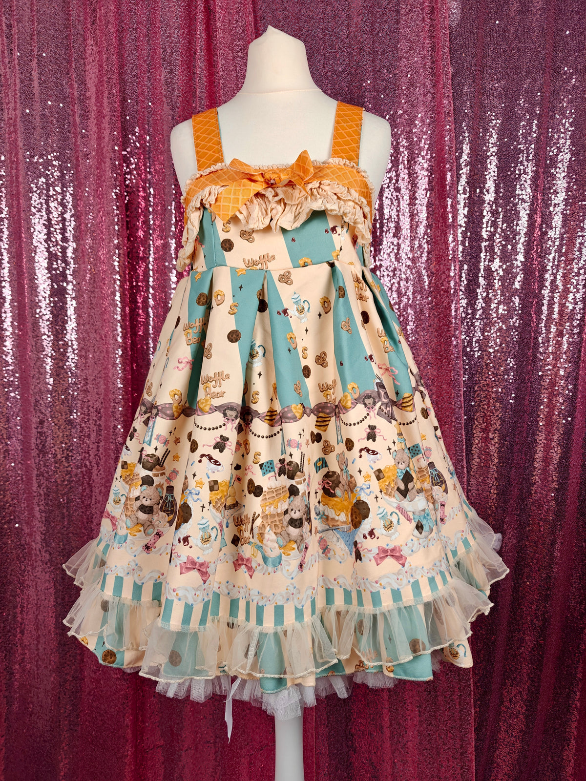 Sleep Doll Waffle Bear motif JSK dress size XS-S