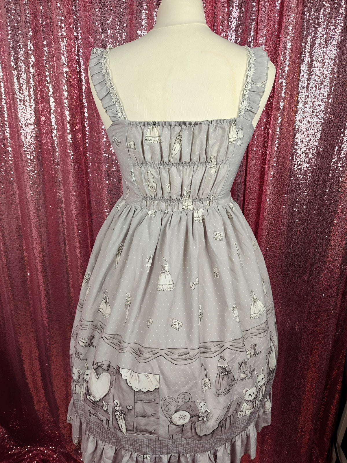 Eieyomi 'my room' print grey JSK dress size S