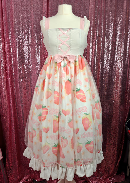Walnut kernel strawberry & cream motif JSK dress size M