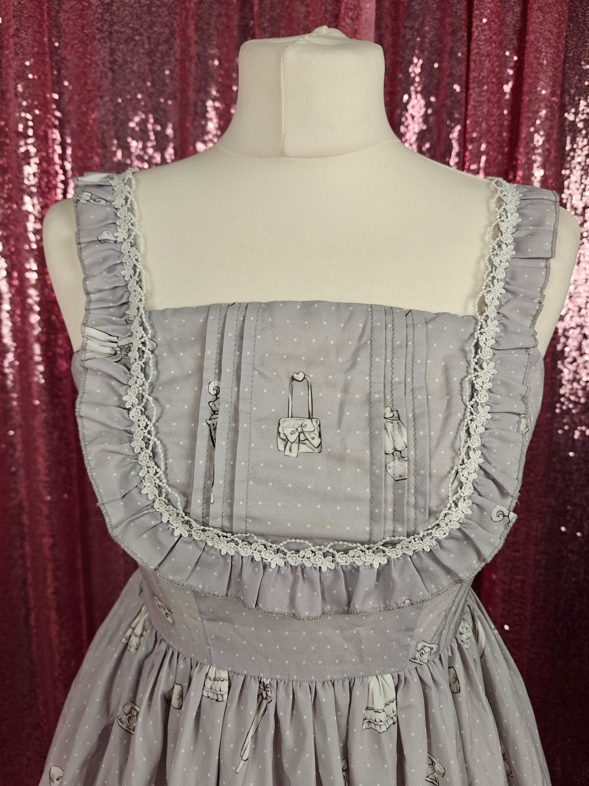 Eieyomi 'my room' print grey JSK dress size S