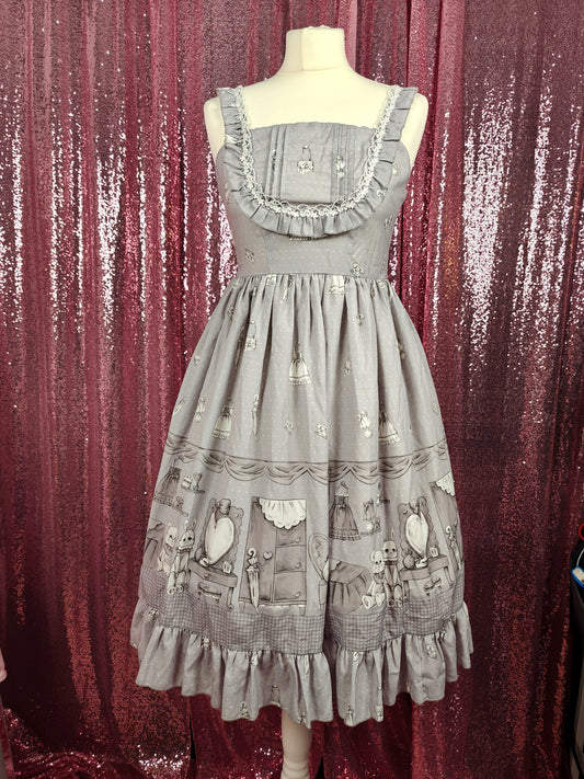 Eieyomi 'my room' print grey JSK dress size S