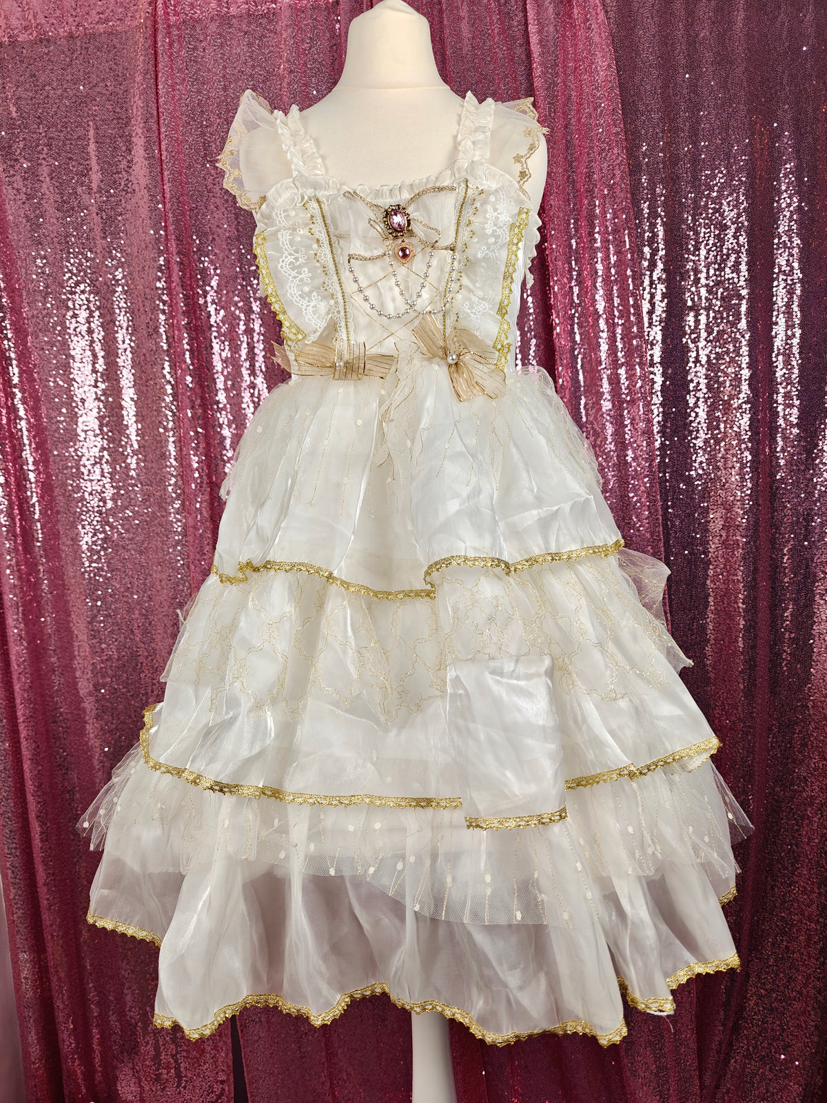 White Sugar Girl shiro & gold JSK dress size XS-S